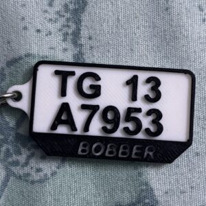 customised licence plate keychain